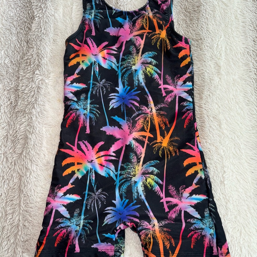 Colorful Palm Tree Print Romper